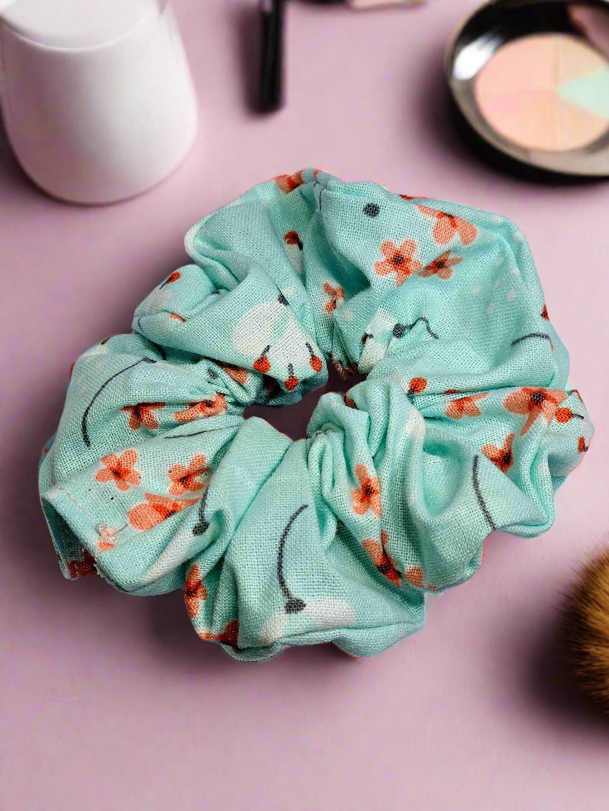 Small pretty blue scrunchie